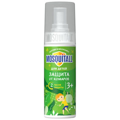 Средство от насекомых "MOSQUITALL" спрей "нежная защита для детей" от комаров 100 мл /07-064/.(12)