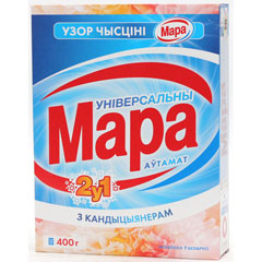 Стиральный порошок "МАРА" автомат 2 в 1 универсальный с кондиционером 400 гр.(18)