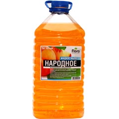 Мыло жидкое "НАРОДНОЕ" с ароматом персика ПЭТ 5 л./скидки не действуют/(2)