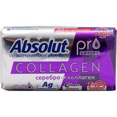 Мыло туалетное "ABSOLUT PRO" серебро + коллаген 90 гр.(24)
