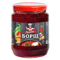 Борщ "ЗНАТОК" со свежей капустой ст/б 500 гр.(6)