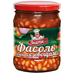Фасоль "ЗНАТОК"  печеная с овощами ст./б 480 гр.(12)