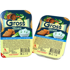 Гренки "GROSS" со вкусом сметаны с лучком 90 гр./скидки не действуют/(20)