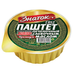 Паштет "ЗНАТОК" печеночный со сливочным маслом Премиум ламистер 100 гр./скидки не действуют/(20)