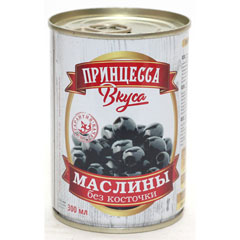 Маслины "ПРИНЦЕССА ВКУСА" без косточки ж/б (ключ) 300 мл.(12)