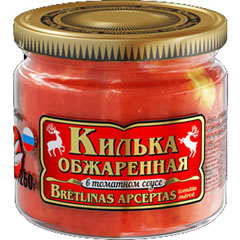 Килька "ВКУСНЫЕ КОНСЕРВЫ" обжаренная в томатном соусе ст./б 260 гр.(12)