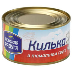 Килька "МОРСКАЯ РАДУГА" в томатном соусе ж/б 240 гр./скидки не действуют/(24)