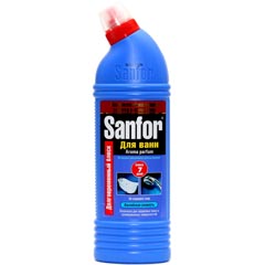 Чистящее средство для ванн "SANFOR ПЛЮС" expert для ухода за акриловыми, эмалированными ваннами и душевыми кабинами альпийская свежесть 750 мл.(15)