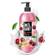 Мыло жидкое "MILGURT" крем вишня и черешня в йогурте 860 гр.(8)