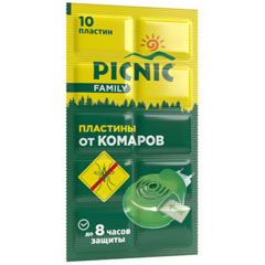 Средство от насекомых "PICNIC" family пластины от комаров 10 шт /04-004/.(288)