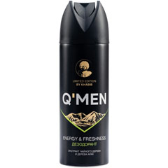 Дезодорант спрей "Q.MEN" Энергия и свежесть/ с экстрактом чайного дерева и дерева арак мужской 200 мл /1515/./скидки не действуют/(6)