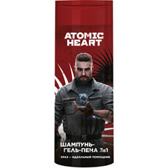 Шампунь "ATOMIC HEART MEN" гель-пена 3 в 1 увлажняющий/"Храз - идеальный помощник" 400 мл./скидки не действуют/(6)