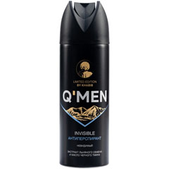 Дезодорант спрей антиперспирант "Q.MEN" Невидимый с экстрактом льняного семени и маслом черного тмина мужской 200 мл /1517/./скидки не действуют/(6)