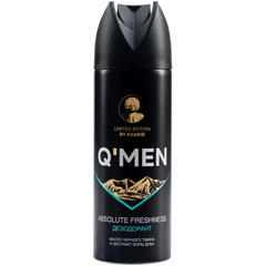 Дезодорант спрей "Q.MEN" Абсолютная свежесть/ с маслом черного тмина и экстрактом коры дуба мужской 200 мл /1516//скидки не действуют/(6)