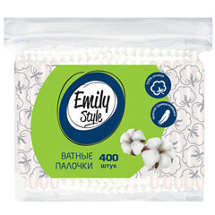 Палочки ватные "EMILY STYLE" с зиплоком пакет 400 шт.(24)
