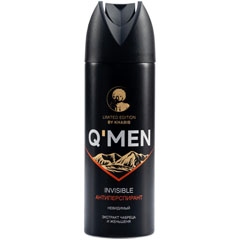 Дезодорант спрей антиперспирант "Q.MEN" Невидимый с экстрактом чабреца и женьшеня мужской 200 мл /1518/./скидки не действуют/(6)