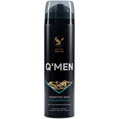 Гель для бритья "Q.MEN" для чувствительной кожи с экстрактом шалфея и маслом черного тмина 200 мл /1602/./скидки не действуют/(6)