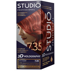 Краска для волос "STUDIO 3D HOLOGRAPHY" 7.35 ярко-рыжий 1 шт.(6)