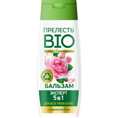 Бальзам для волос "ПРЕЛЕСТЬ" био 5 в 1 с гидролатом розы для поврежденных и секущихся волос 250 мл./21-063(6)