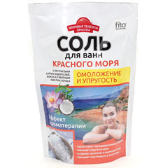 Соль для ванн "МИРОВЫЕ РЕЦЕПТЫ КРАСОТЫ" Красного моря омоложение и упругость пакет 500 гр./скидки не действуют/(10)
