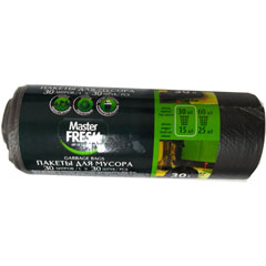 Мешки для мусора "MASTER FRESH" рулон 30л/30шт черные 1 шт.(50)