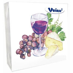 Салфетки "LINIA VEIRО" трехслойные винтаж-вино 33х33 20 шт./скидки не действуют/(14)