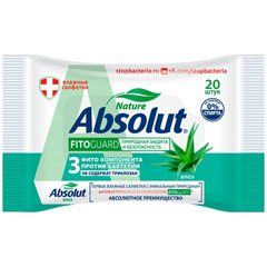 Салфетки влажные "ABSOLUT FITO GUARD" алоэ вера 20 шт.(68)